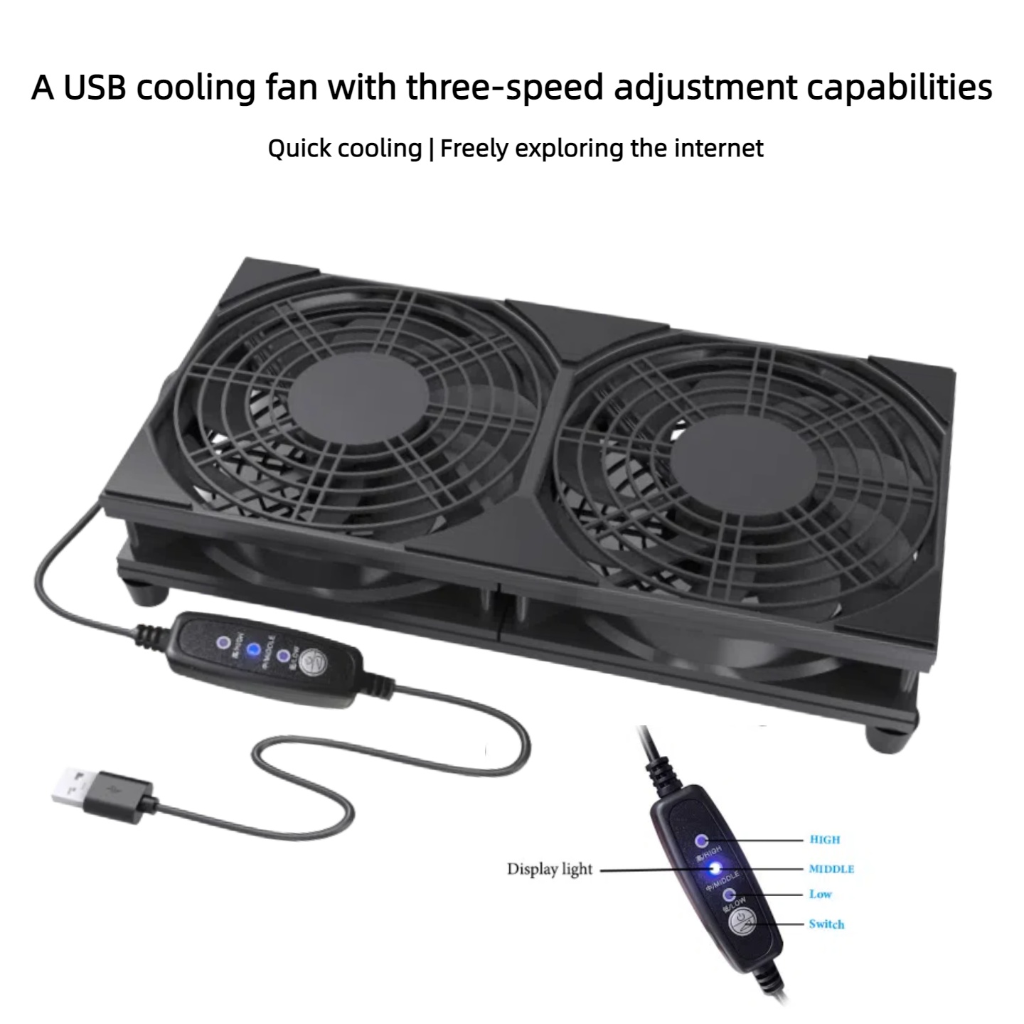 デュアルUSB冷却ファン（3段階速度調整付き） |   ルー - Gaming Console In のレビューと価格