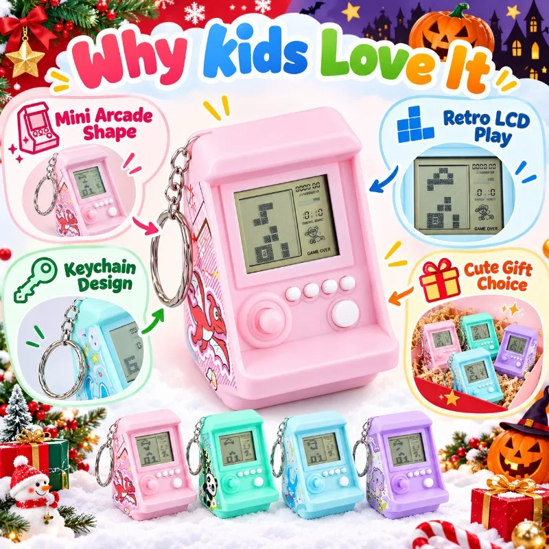 クリエイティブな電子アーケードゲーム用ガジェット。小型の携帯 - Gaming Console Keychain のレビューと価格